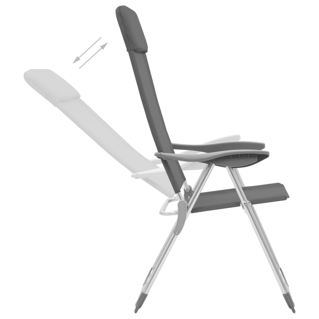VIDAXL CAMPSITETSTAIL 2 PCS FALTING ALUMINUM GRAY