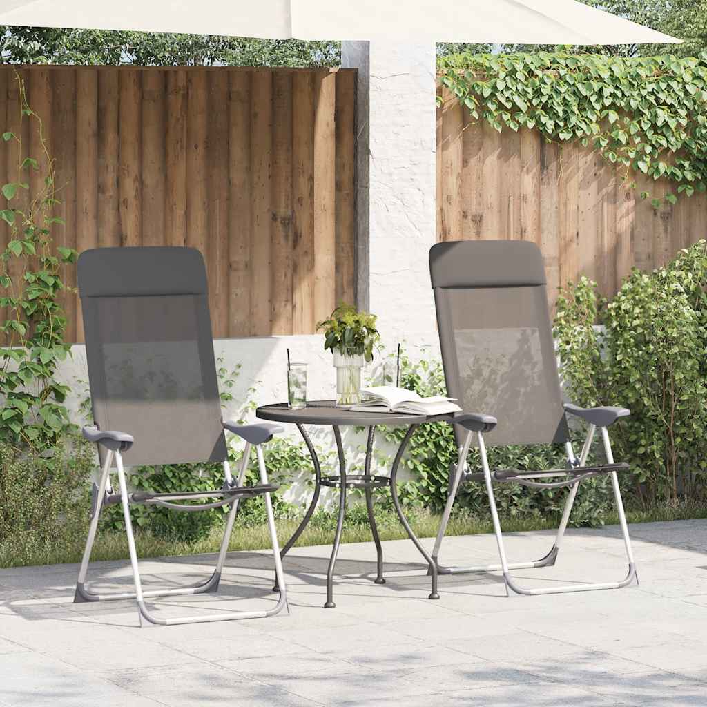 VIDAXL CAMPSITETSTAIL 2 PCS FALTING ALUMINUM GRAY