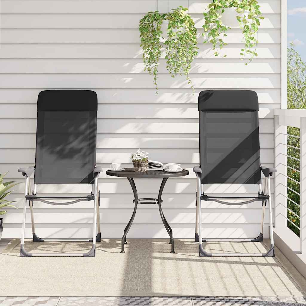 Vidaxl Campingstühle faltbare Aluminiumschwarz 2 Sts