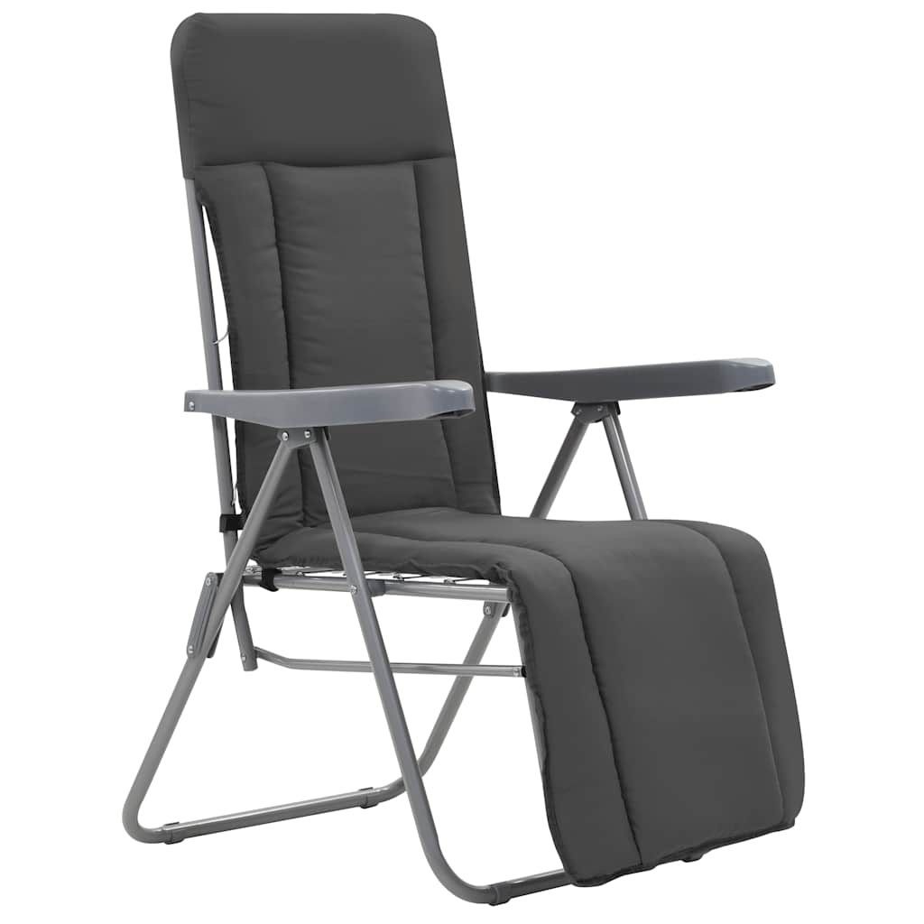 Vidaxl tuinstoelen met kussen inklapbaar 2 st grijs