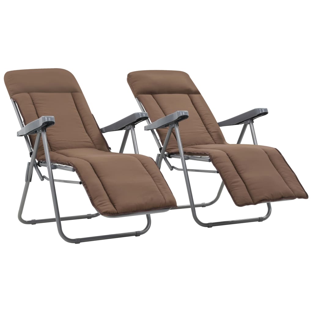 Vidaxl tuinstoelen met kussen inklapbaar 2 st bruin