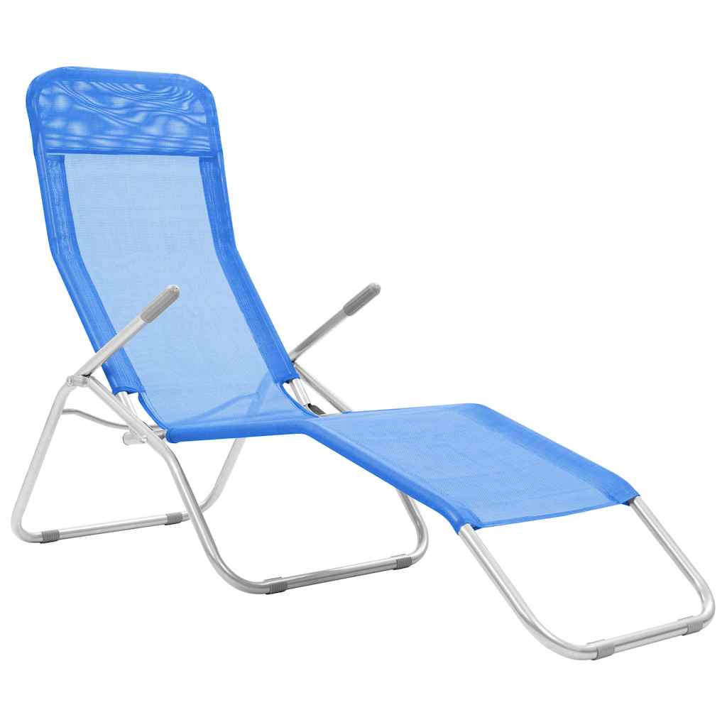 Vidaxl ligbedden inklapbaar 2 st textileen blauw