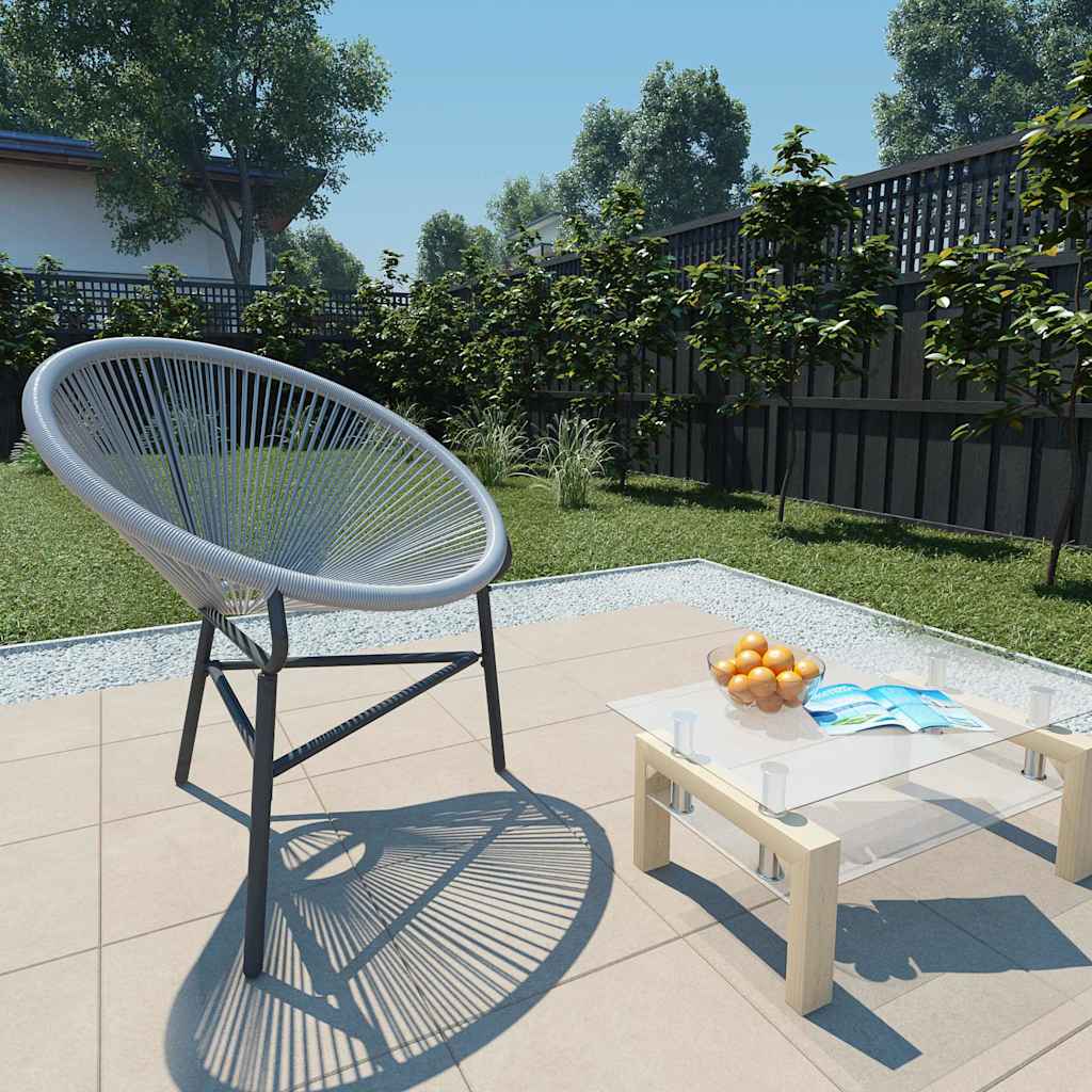 Vidaxl tuinmaanstoel poly rattan grijs