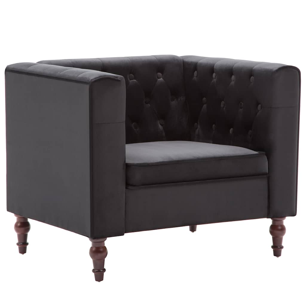 Vidaxl fauteuil fluweel zwart