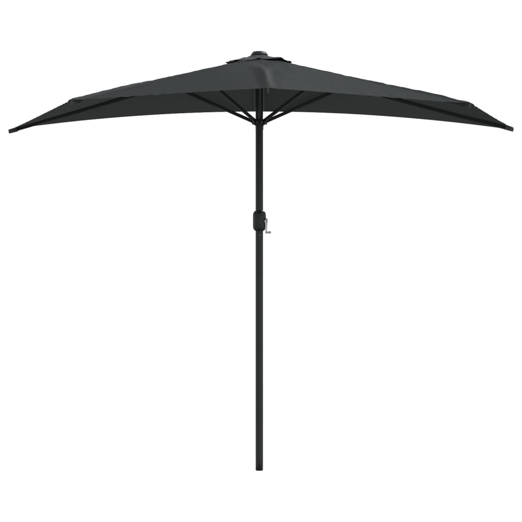 Vidaxl Balkon Parasol halbe mit Aluminiumpol 270x144 cm Anthrazit