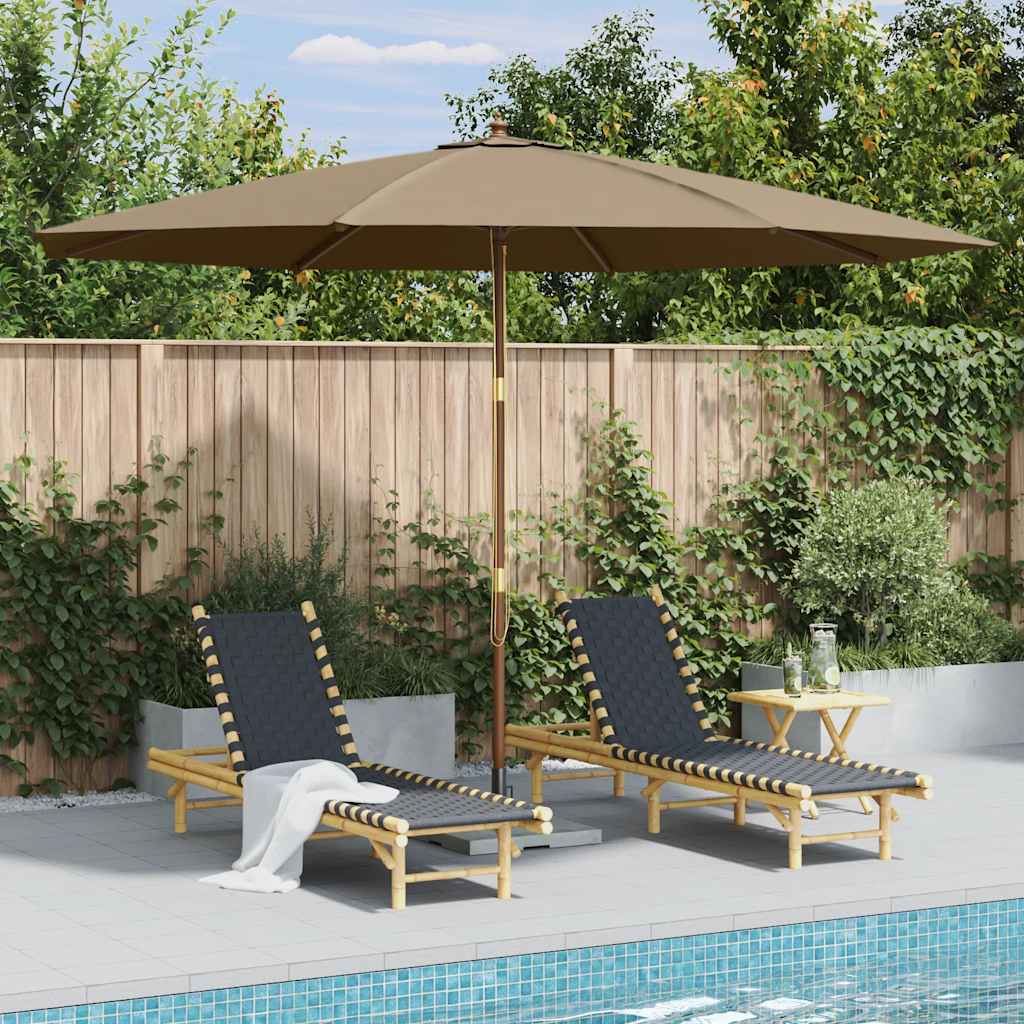 Vidaxl -Parasol mit Holzstange 350 cm Taupe
