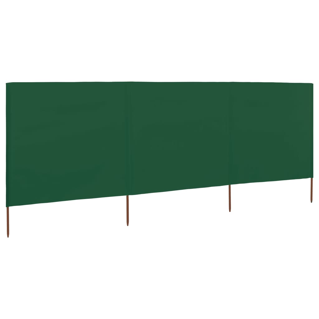Vidaxx Windschutz 3-teilig 400x120 cm Stoff grün