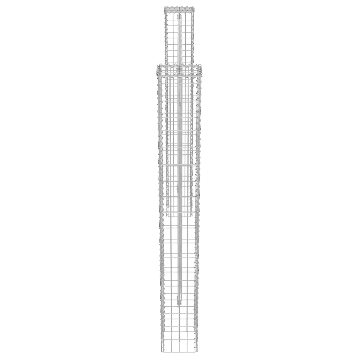 Vidaxl afrasteringspaal 2 pcs zilver 20 x 20 x 190 cm metaal