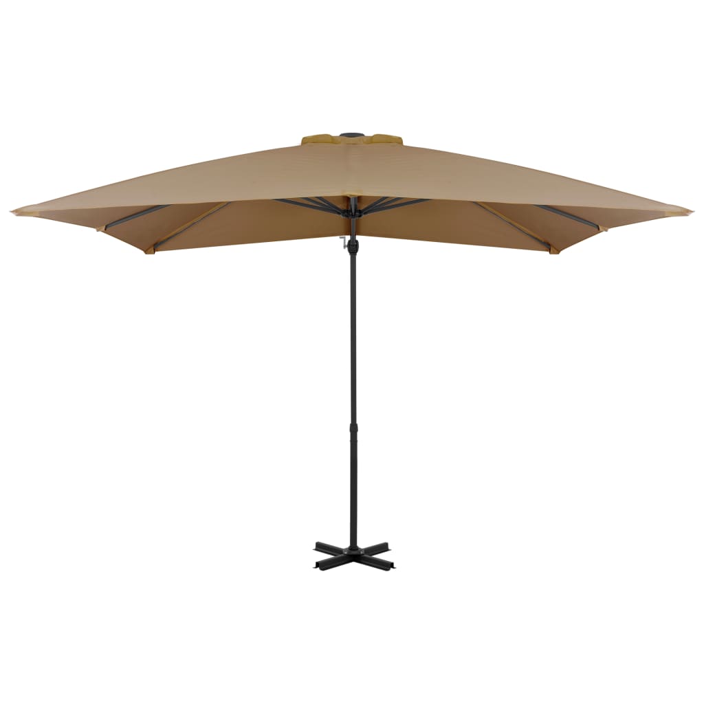Vidaxl -schwimmendes Parasol mit Aluminiumpol 250x250 cm Taupe