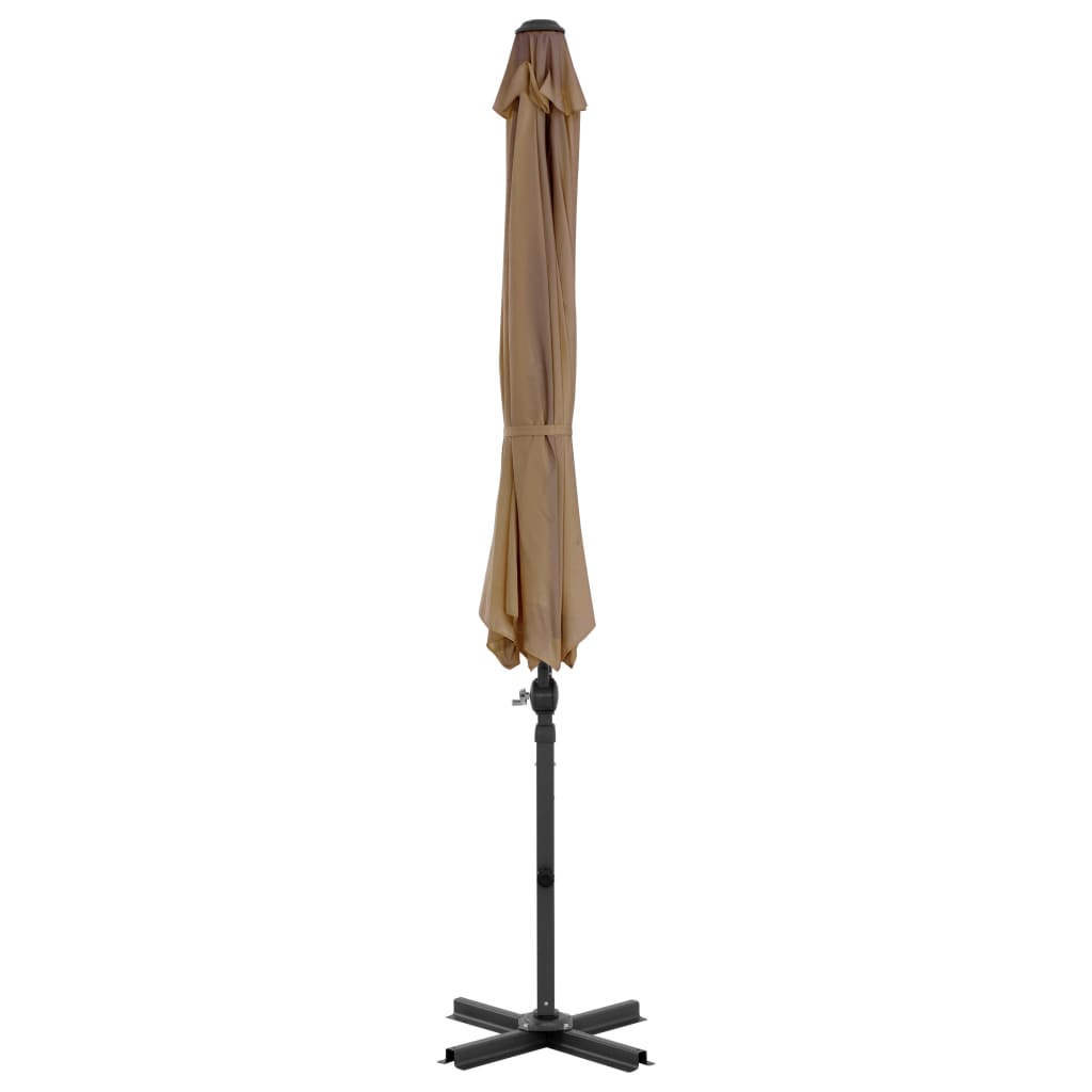 Vidaxl -schwimmendes Parasol mit Aluminiumpol 300 cm Taupe