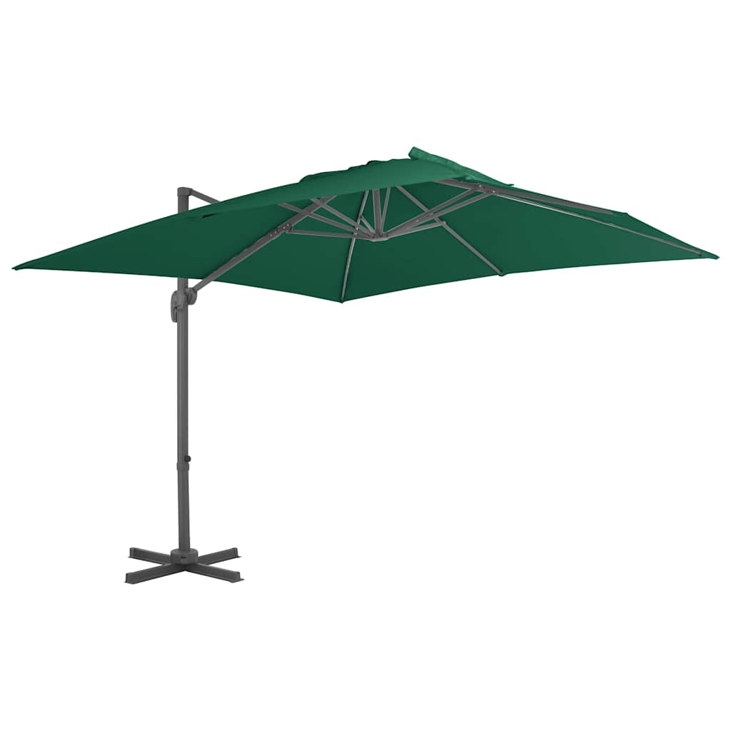 Vidaxl -schwimmendes Parasol mit Aluminiumpol 300x300 cm Grün