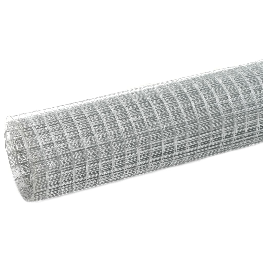 Vidaxl -Hühnerdraht 25x1,5 m verzinkter Stahl silberfarben