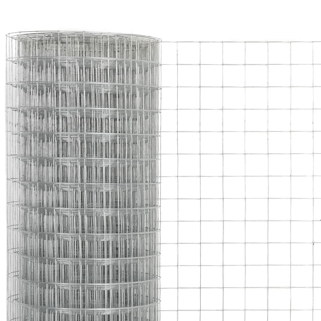 Vidaxl -Hühnerdraht 25x1,5 m verzinkter Stahl silberfarben