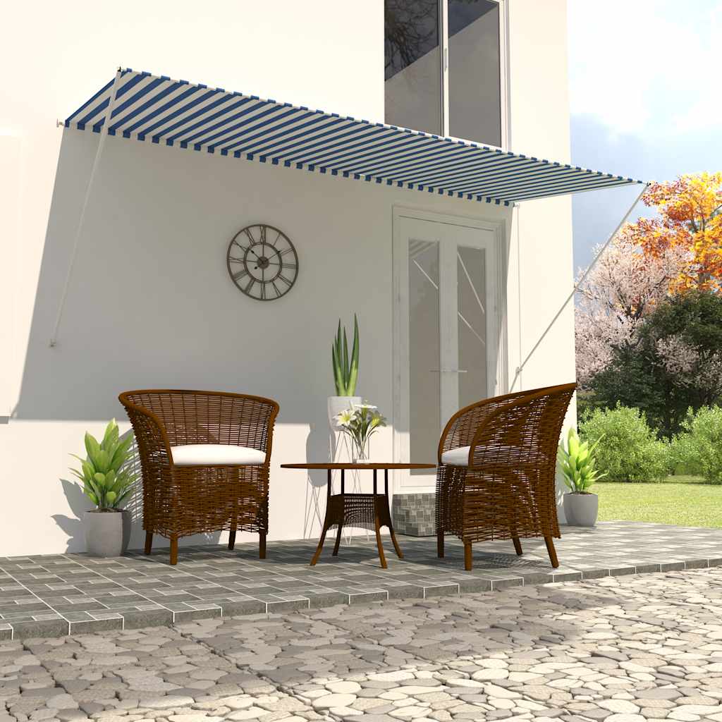 Vidaxl luifel ausziehbar 300x150 cm blau und weiß