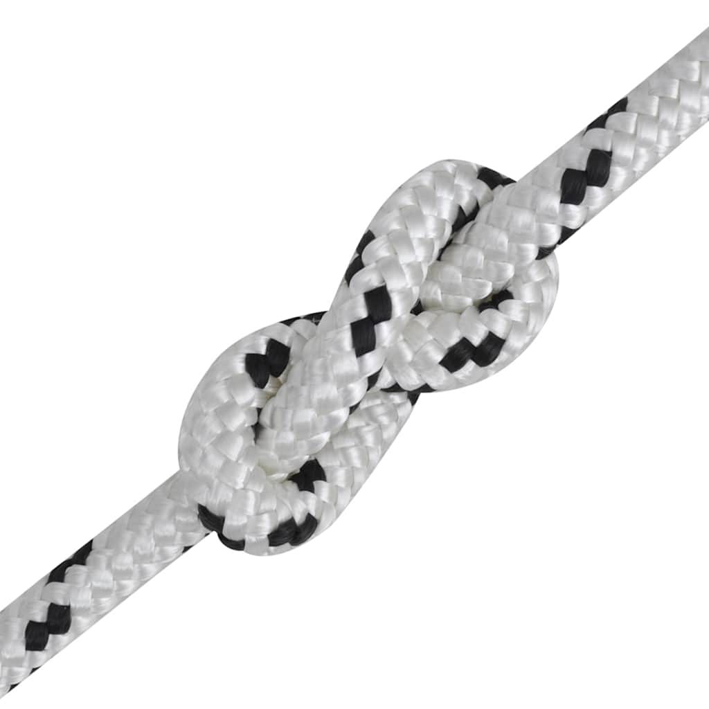 Vidaxl -Bootseil geflochten 8 mm 500 m Polyesterweiß