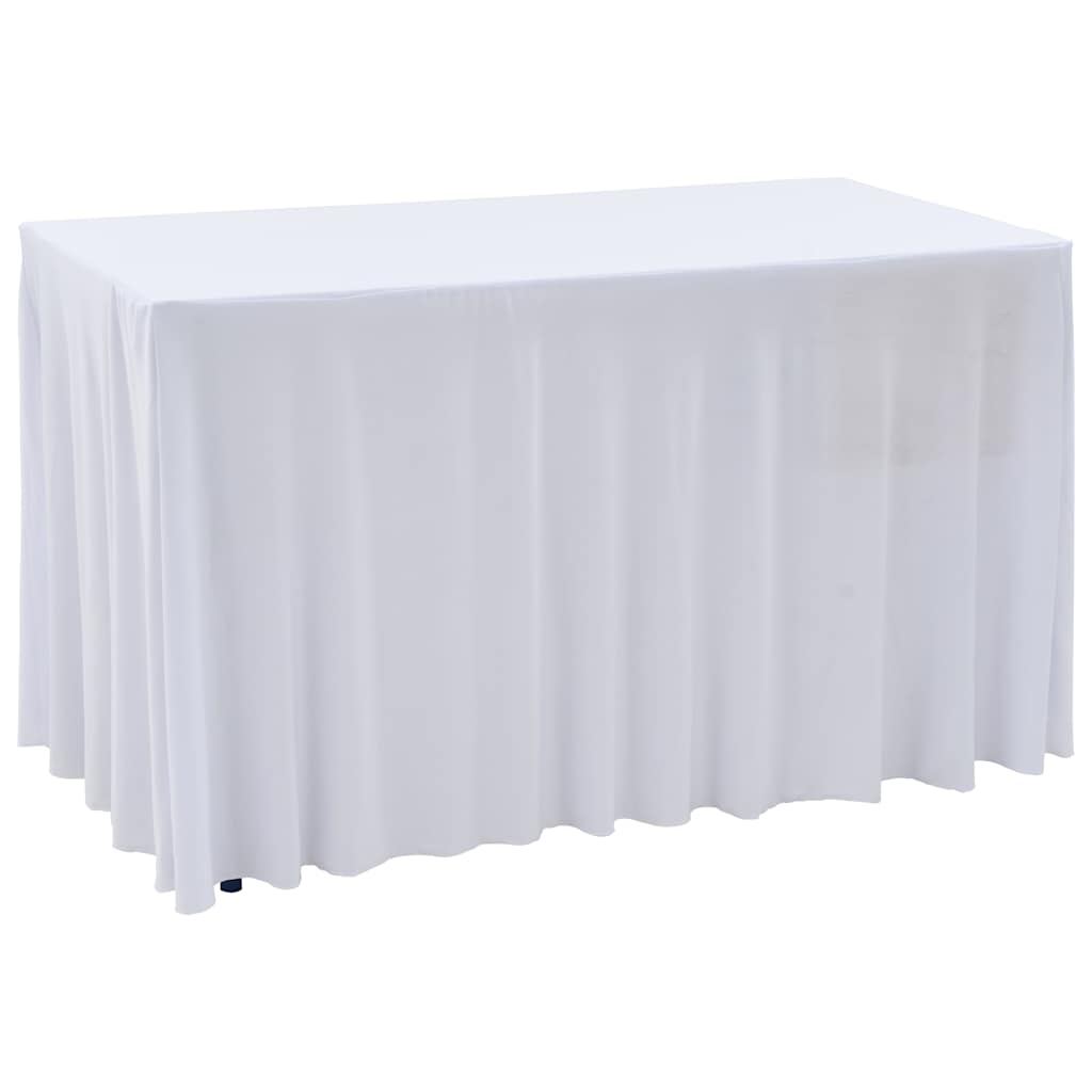 VIDAXL 2 ST -Tischabdeckungen Dehnen mit Rock 120x60.5x74 cm Weiß