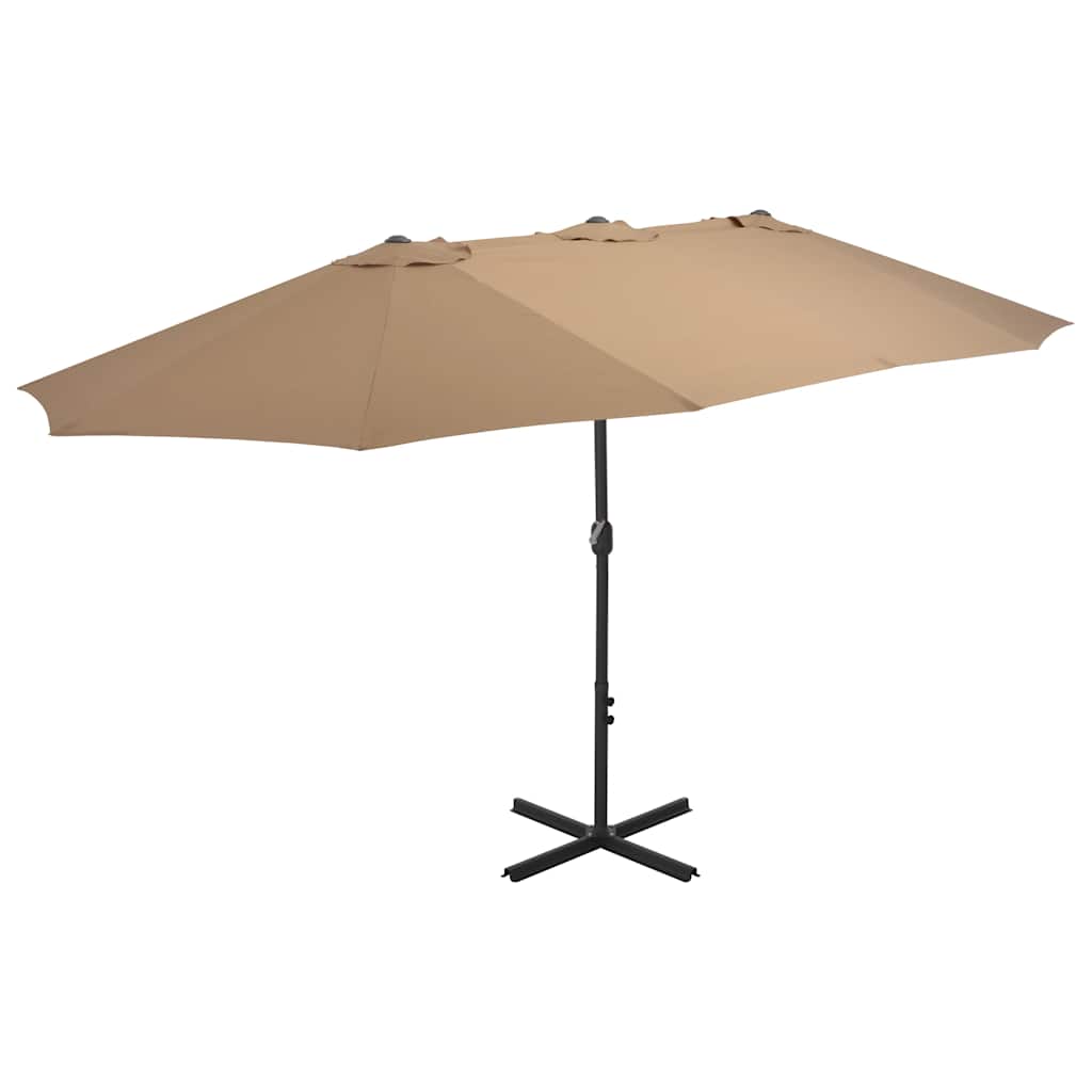 Vidaxl -Parasol mit Aluminiumpol 460x270 cm Taupe