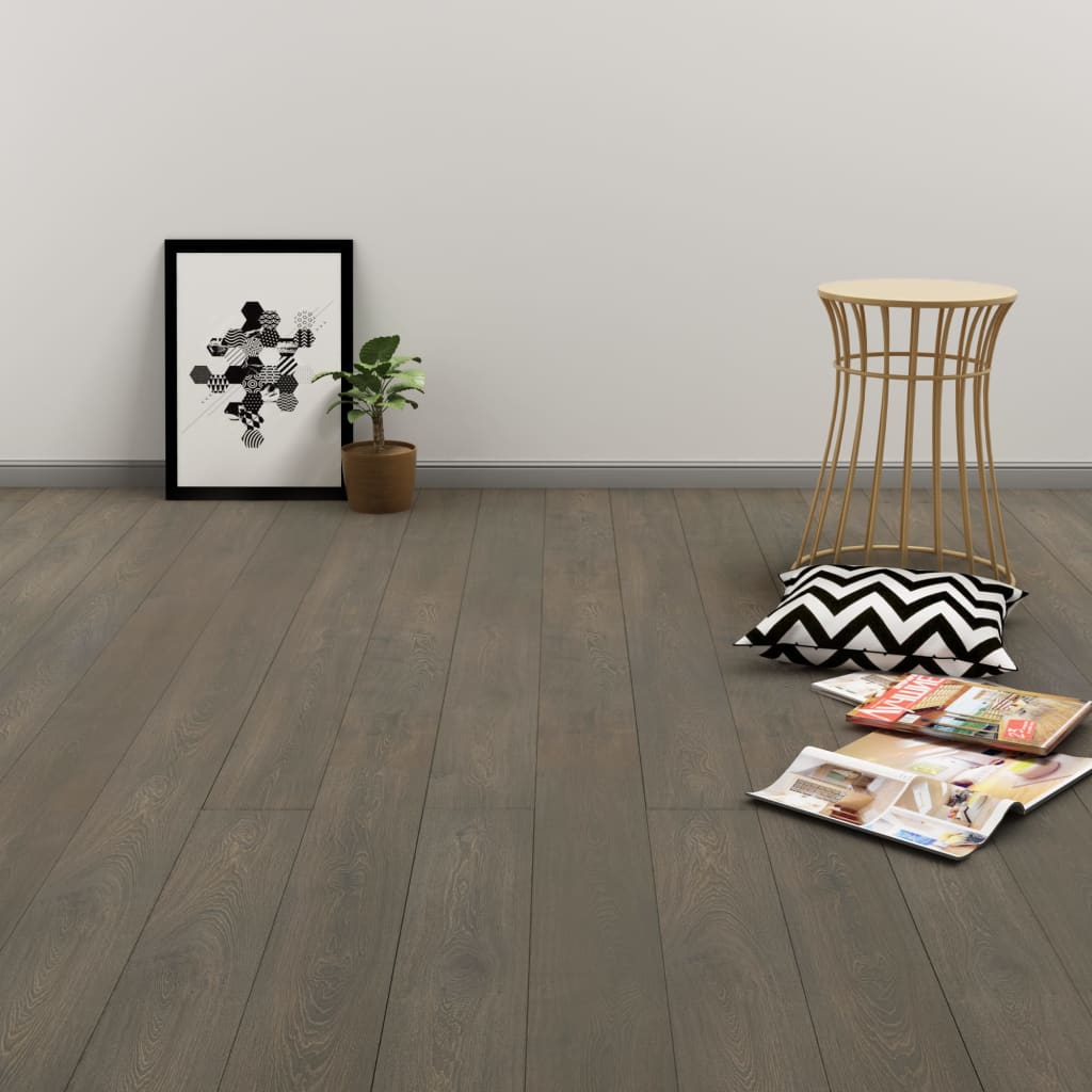 Vidaxx Bodendielen selbstklebend 4,46 m² 3 mm PVC grau und braun