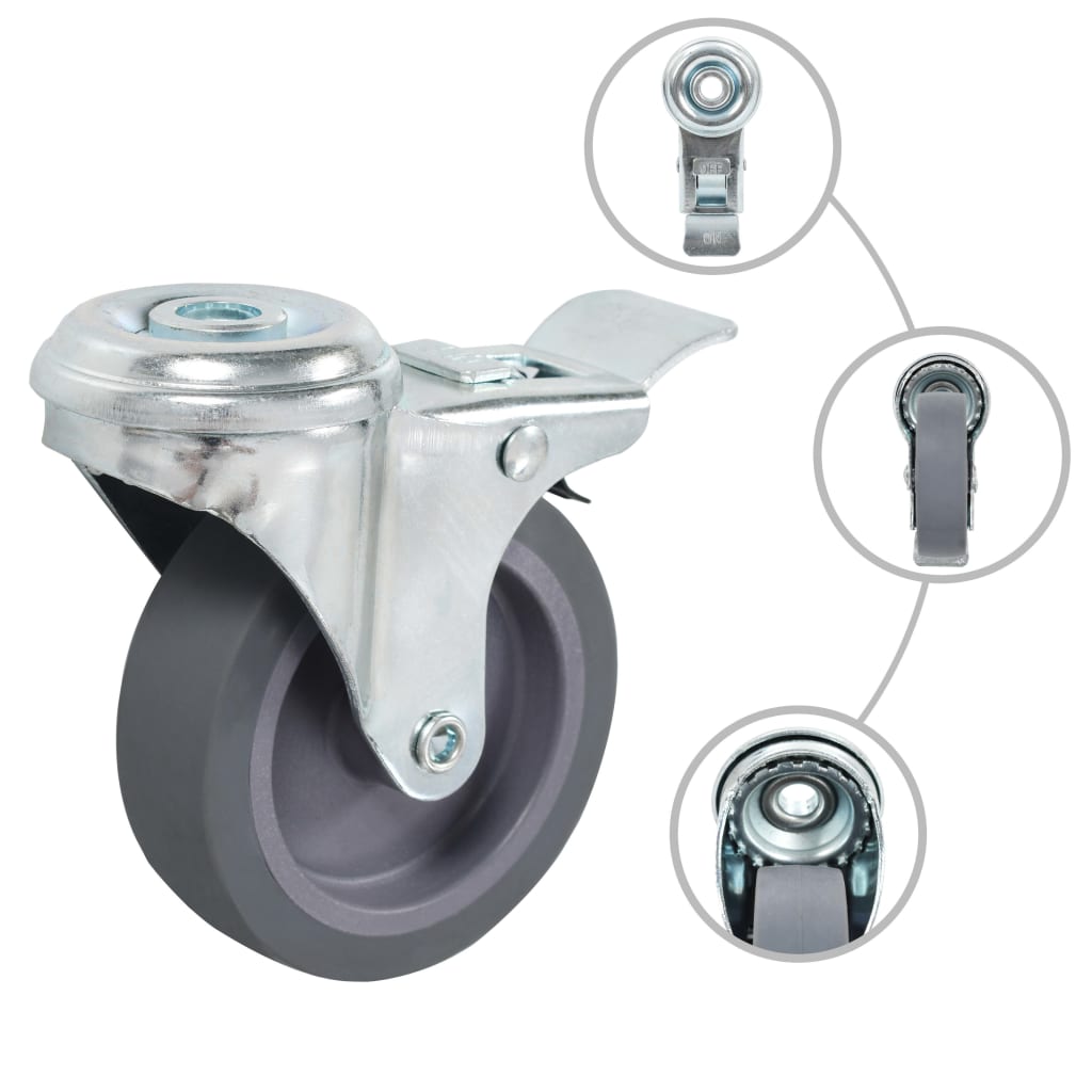 Vidaxl-Lenkrollen mit Bolzenlöchern 4 Stück 75 mm