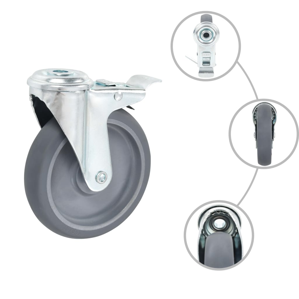 Vidaxl Lenkrollen mit Bolzenlöchern 4 Stück 125 mm