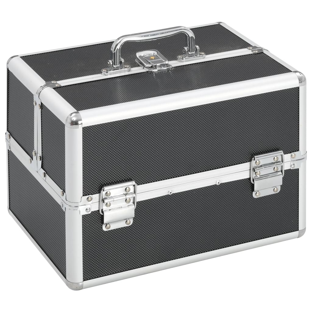 Vidaxx Schminkkoffer 22x30x21 cm Aluminium schwarz