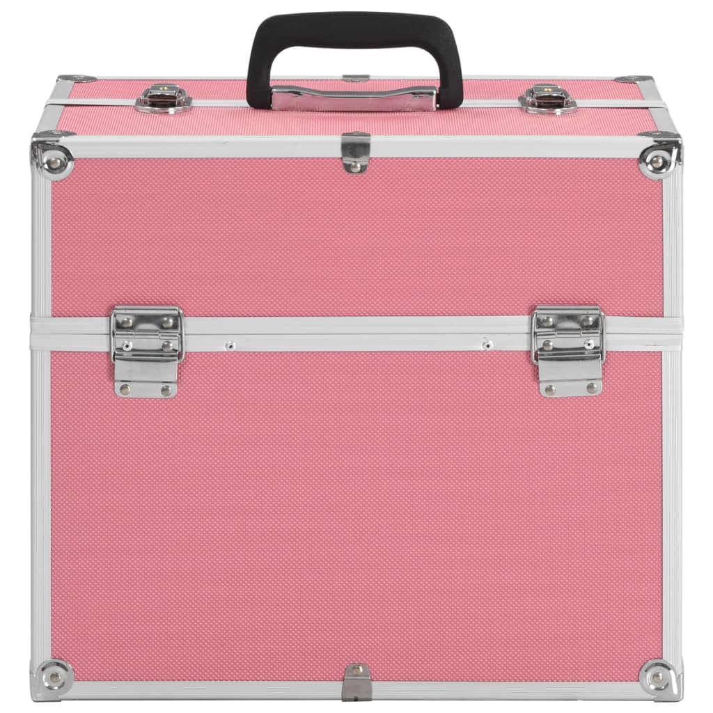 Vidaxl Make -up -Koffer 38x23x34 cm Aluminiumrosa