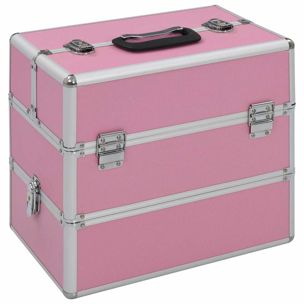 Vidaxl Make -up -Koffer 37x24x35 cm Aluminiumrosa
