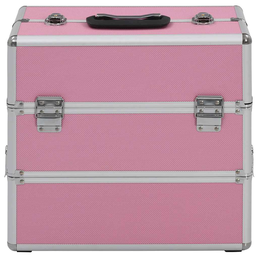 Vidaxl Make -up -Koffer 37x24x35 cm Aluminiumrosa