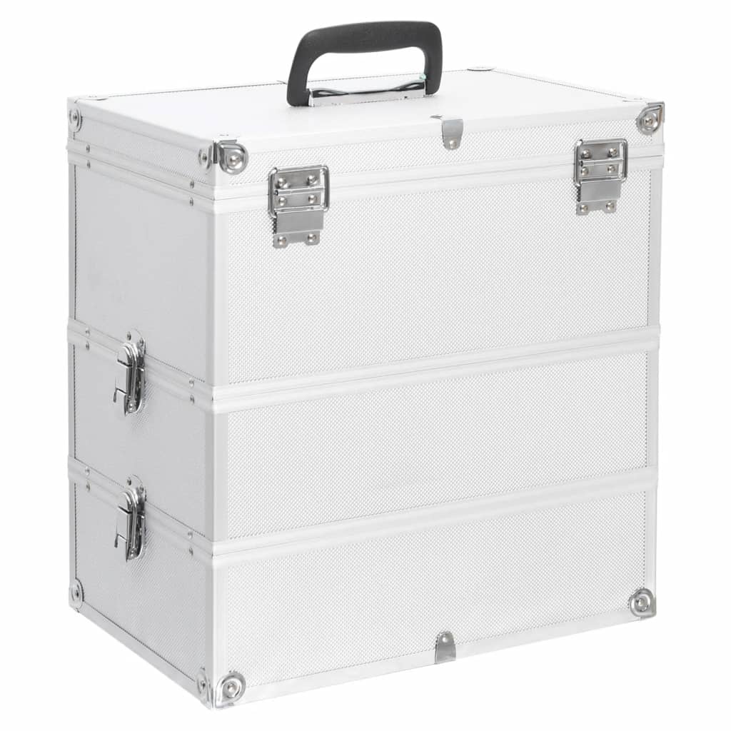 Vidaxl Make -up -Koffer 37x24x40 cm Aluminium Silber gefärbt