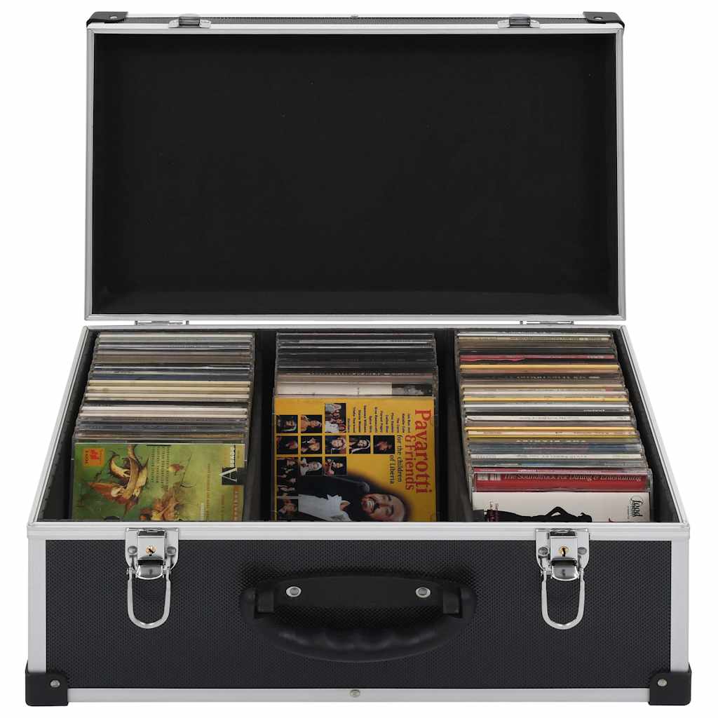 Vidaxl -CD -Koffer für 60 CDs Aluminium ABS Schwarz