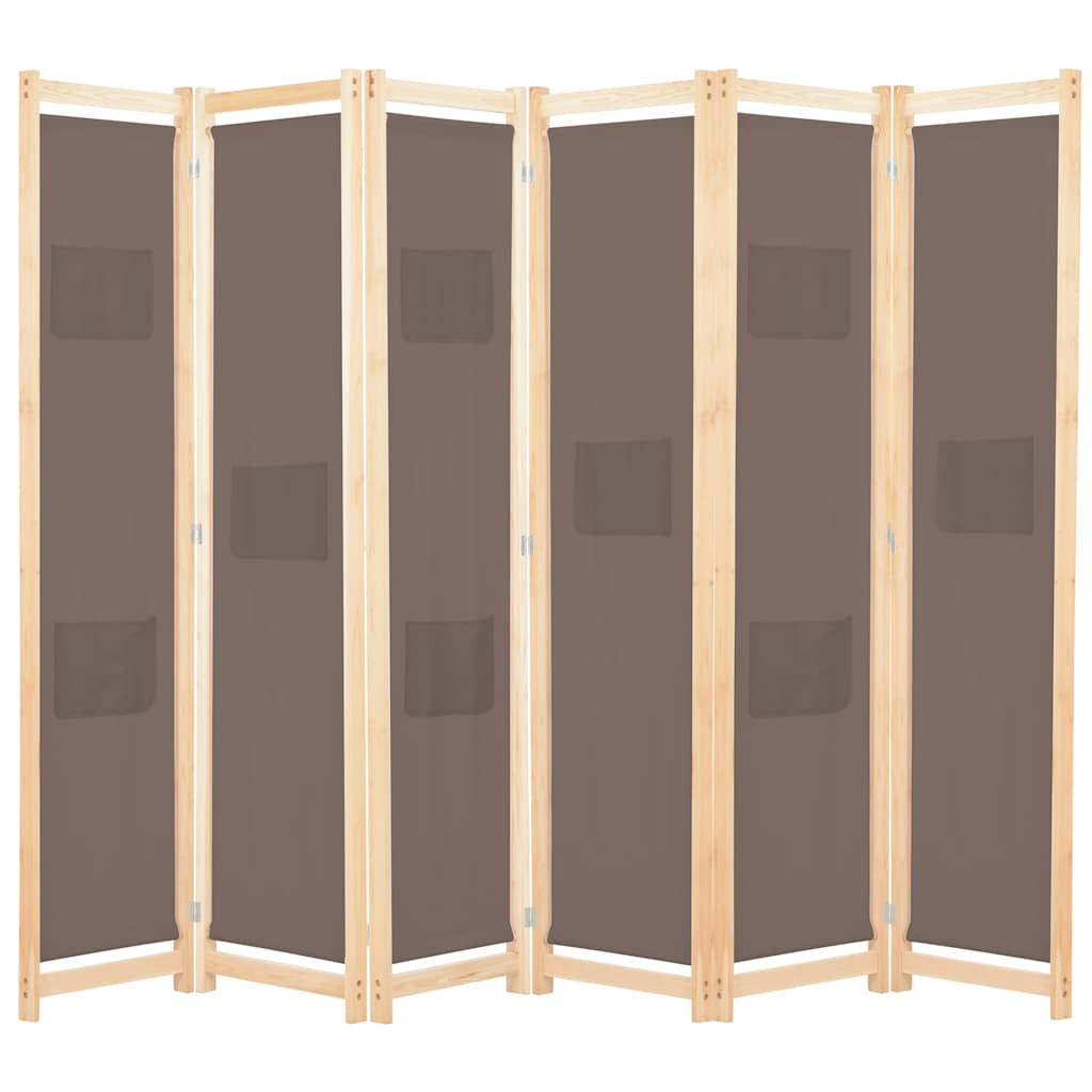 Vidaxl kamerscherm met 6 panelen 240x170x4 cm stof bruin
