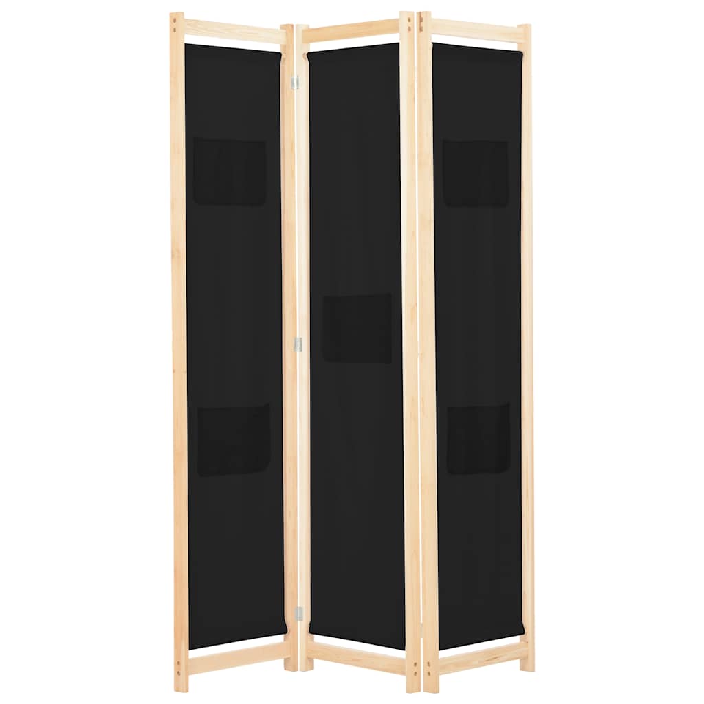 Vidaxl kamerscherm met 3 panelen 120x170x4 cm stof zwart
