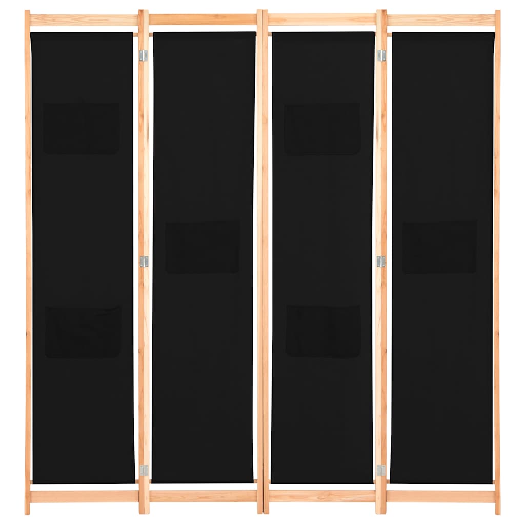 Vidaxl kamerscherm met 4 panelen 160x170x4 cm stof zwart
