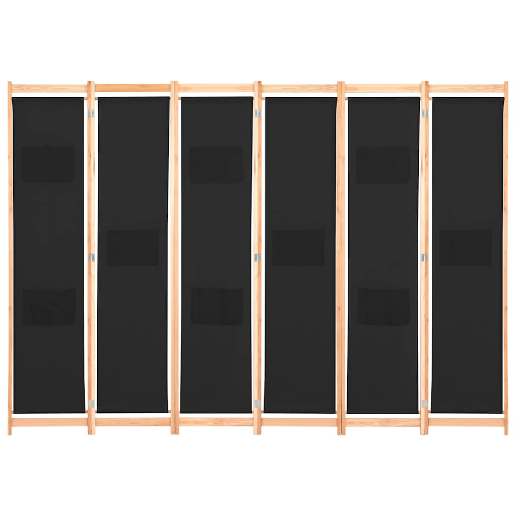 Vidaxl kamerscherm met 6 panelen 240x170x4 cm stof zwart