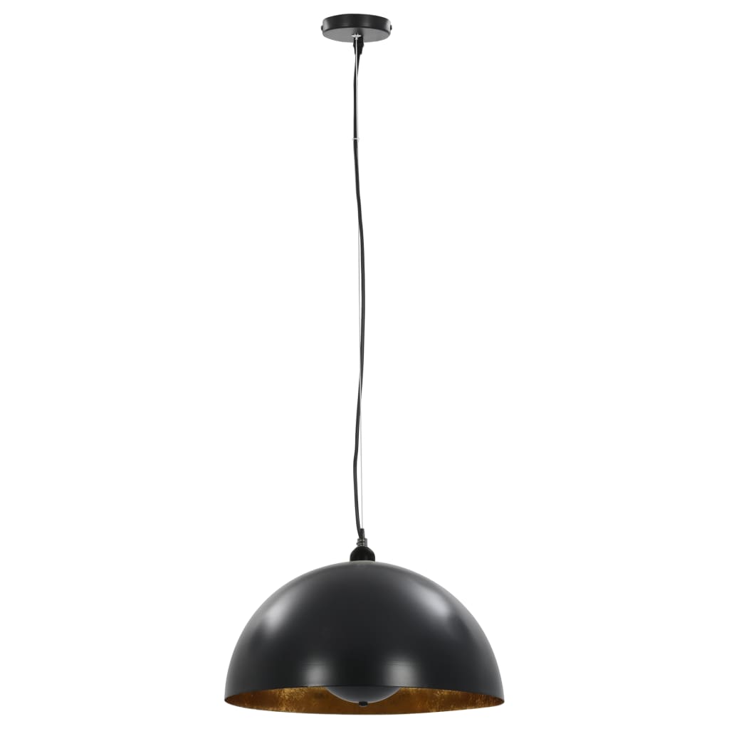 VIDAXL -Deckenlampen 2 PCs halbgebunden E27 40 cm Schwarz und Goldfarbe