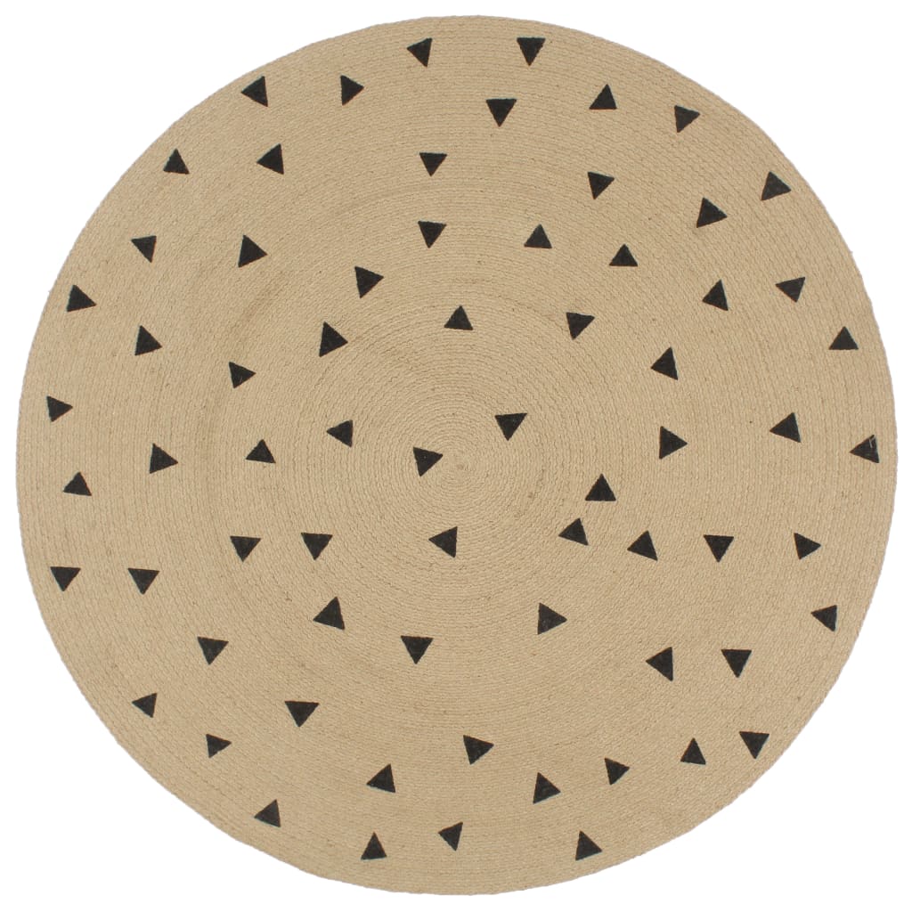 VidaXL-Teppich handgefertigt mit Dreiecksdruck 90 cm Jute