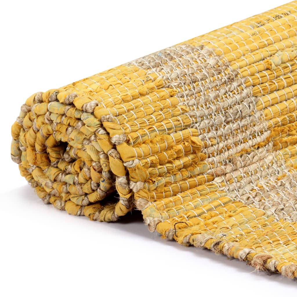 Vidaxl Teppich handgefertigt 160x230 cm Jute Gelb