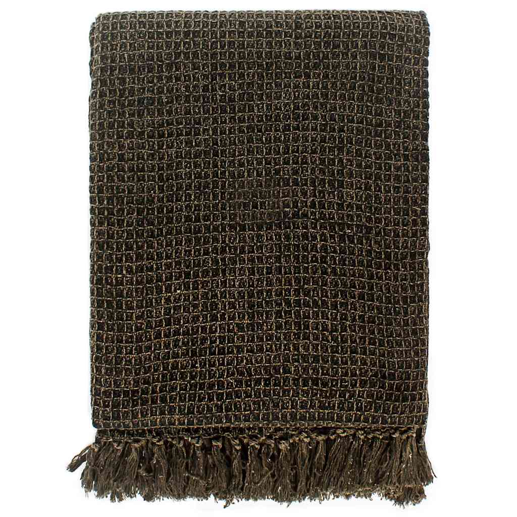 Vidaxx Plaid 160x210 cm Baumwolle Anthrazit und Braun