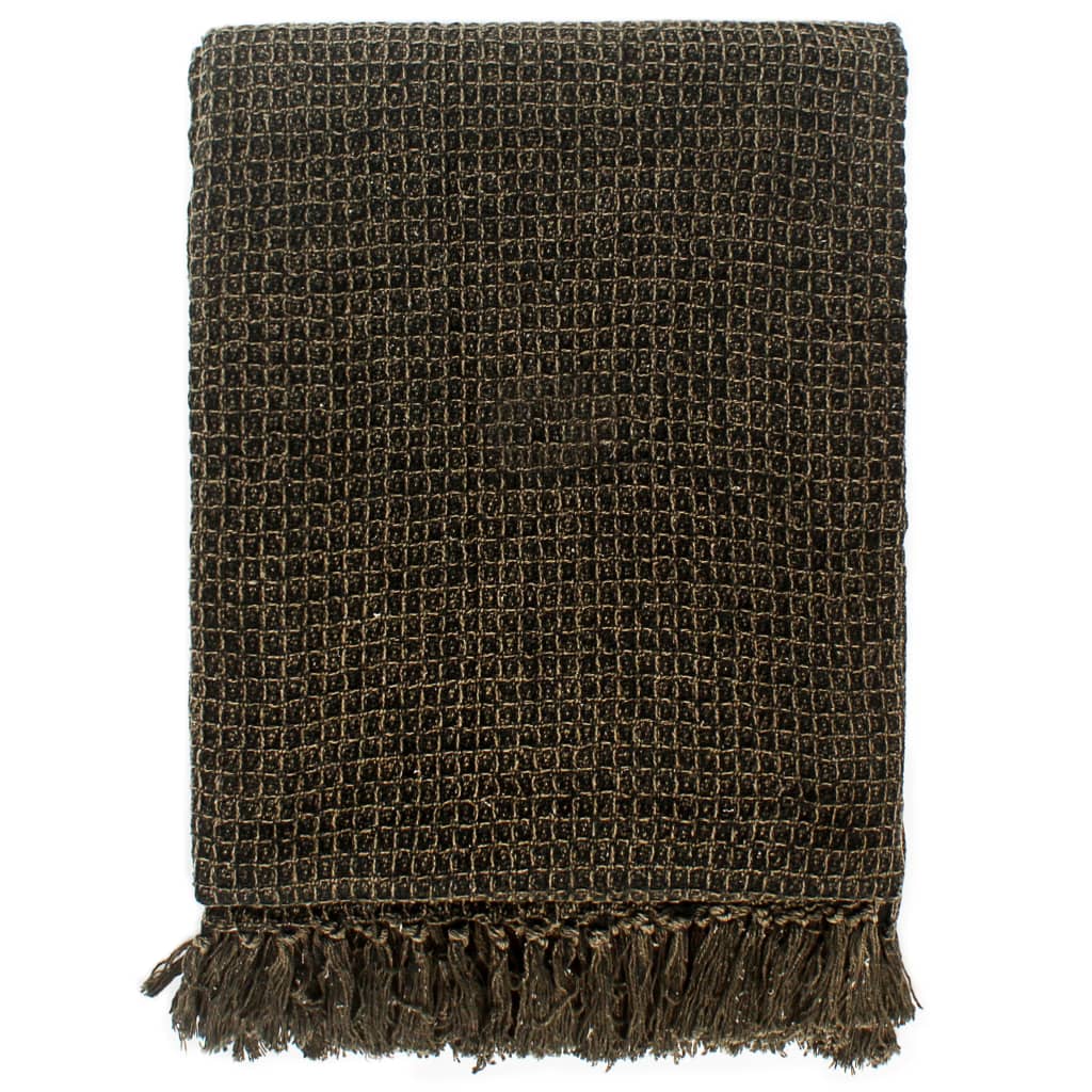 Vidaxx Plaid 160x210 cm Baumwolle Anthrazit und Braun