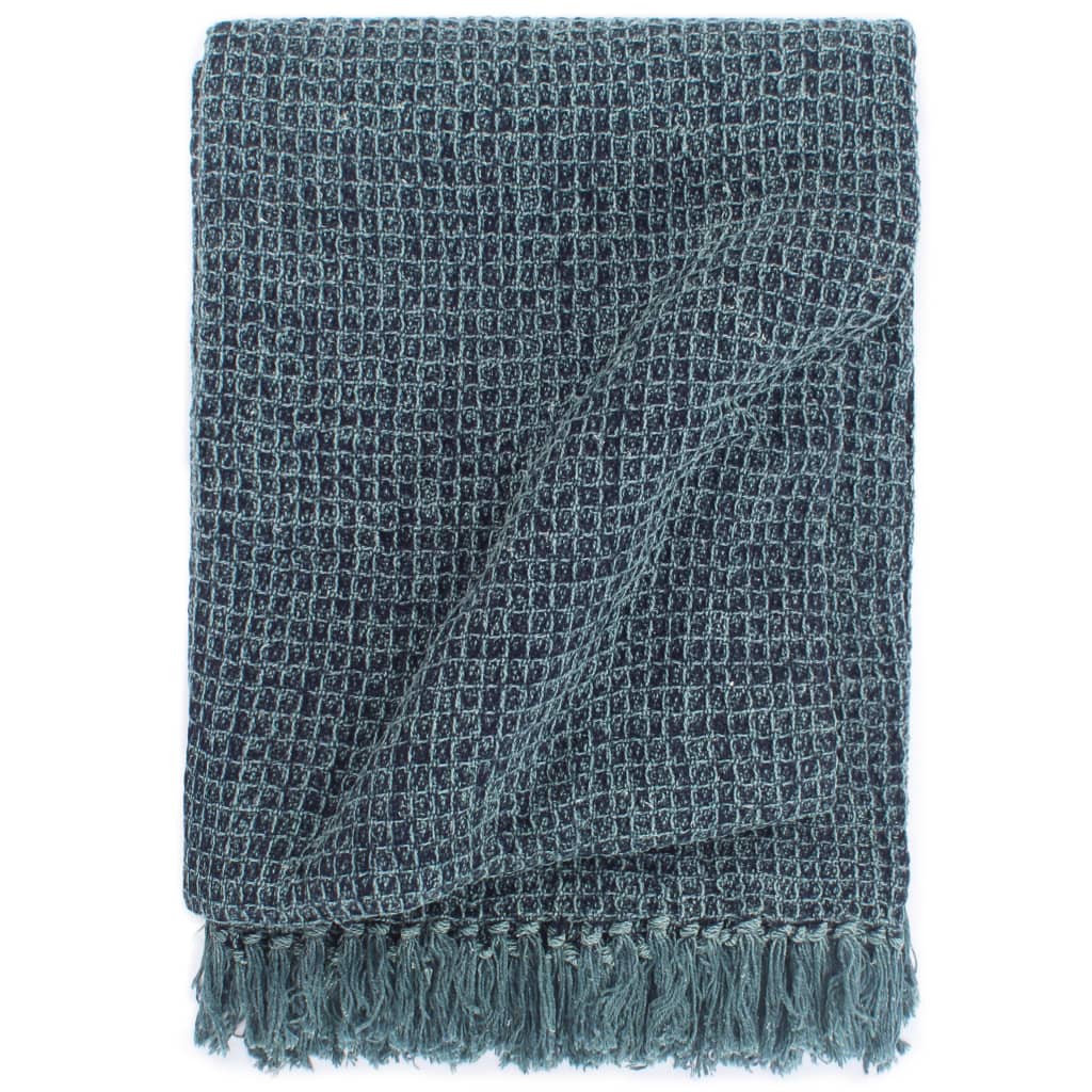 Vidaxx Plaid 160x210 cm Baumwolle Indigoblau