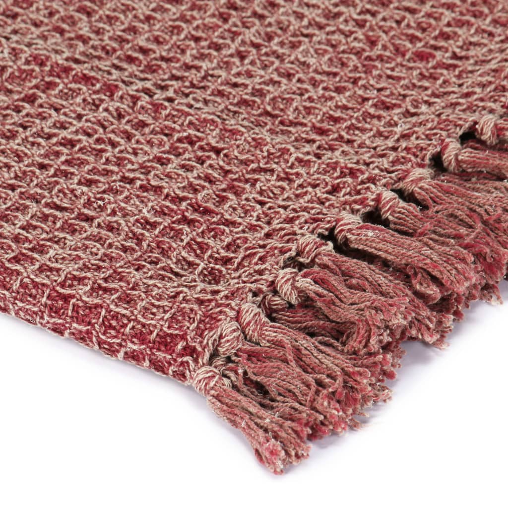 Vidaxl Plaid 125x150 cm Baumwollweinrot