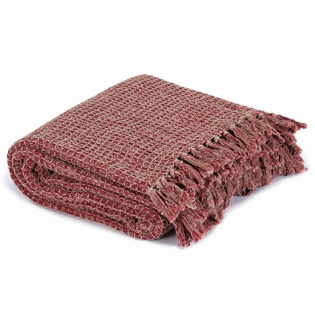 VidaXL Plaid 220x250 cm Baumwolle weinrot