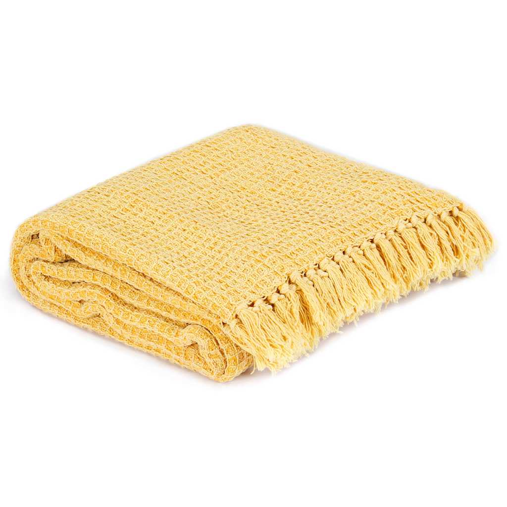 Vidaxx Plaid 125x150 cm Baumwolle senfgelb