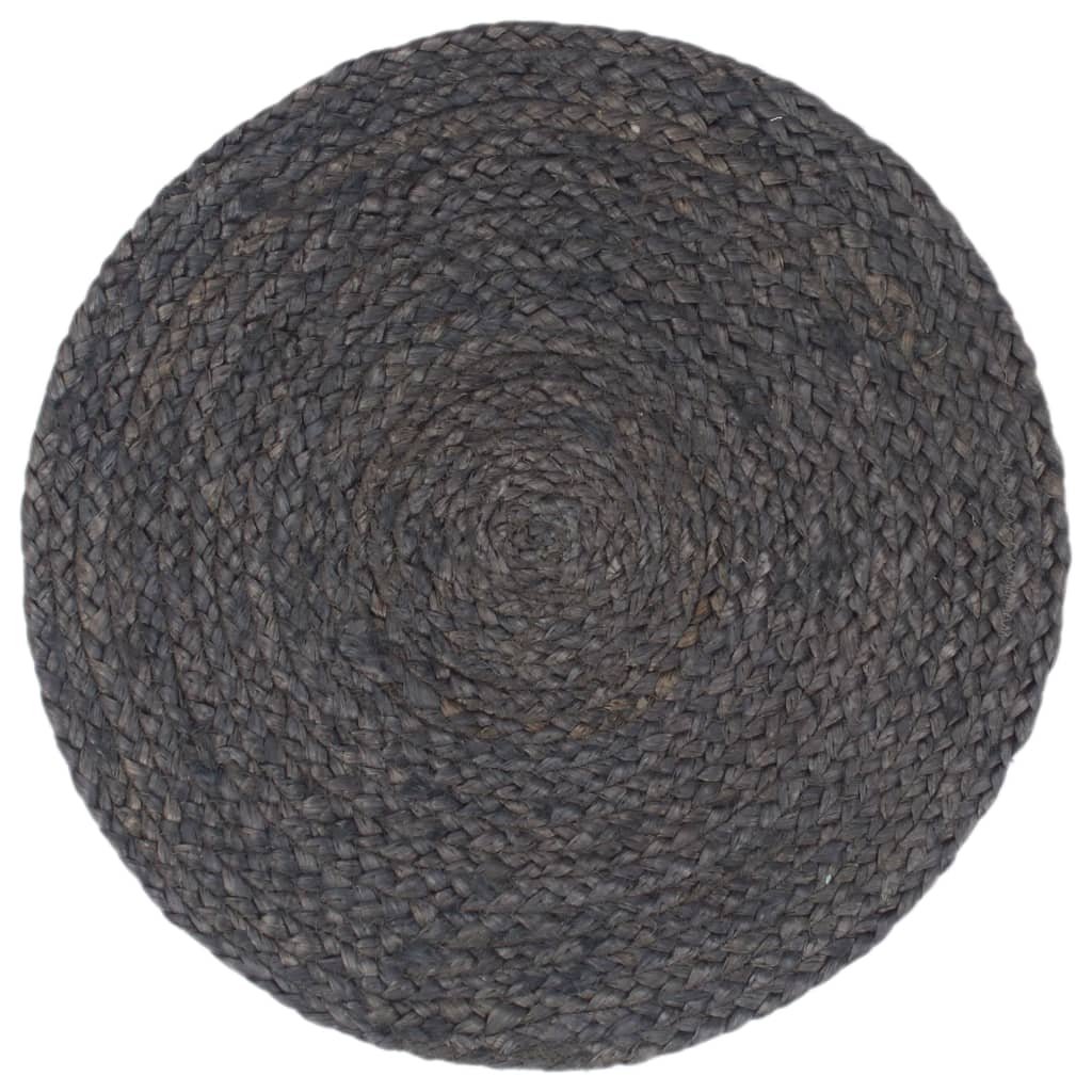 Vidaxl -Placemats 4 Sts um 38 cm Jute dunkelgrau