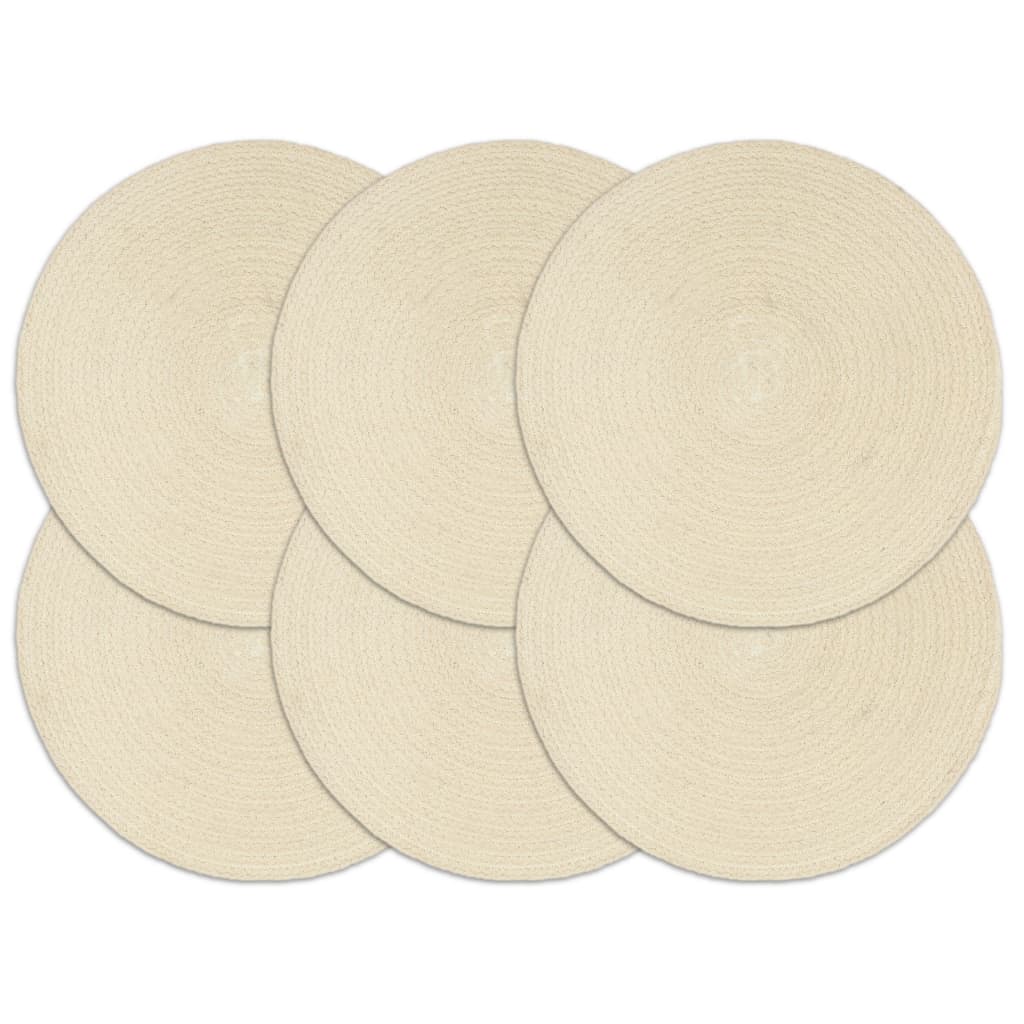 VidaXL Tischsets 6 Stück rund 38 cm Baumwolle natur
