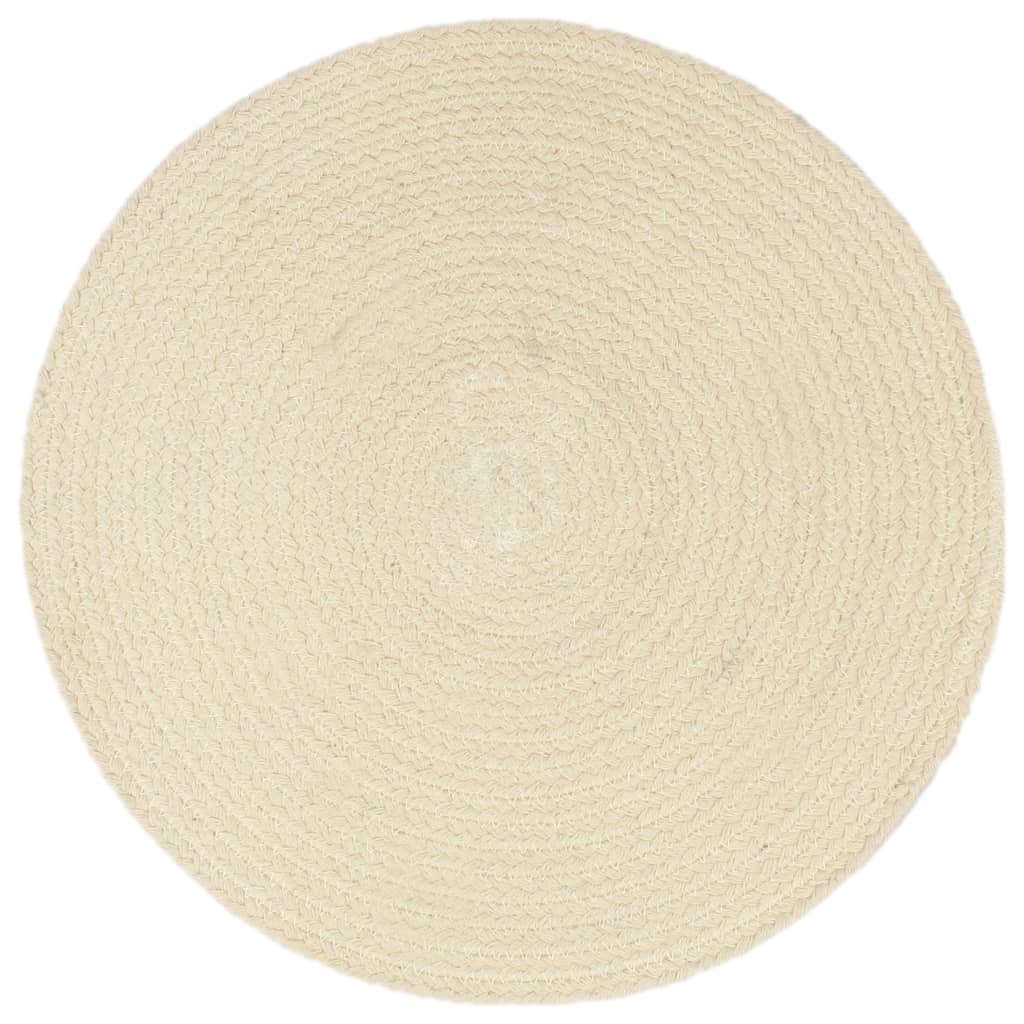 VidaXL Tischsets 6 Stück rund 38 cm Baumwolle natur