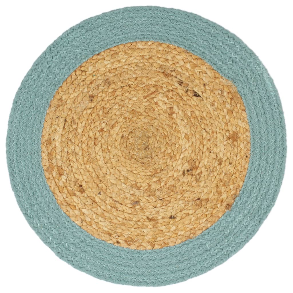 VidaXL Tischsets 4 Stück 38 cm Jute und Baumwolle natur und grün