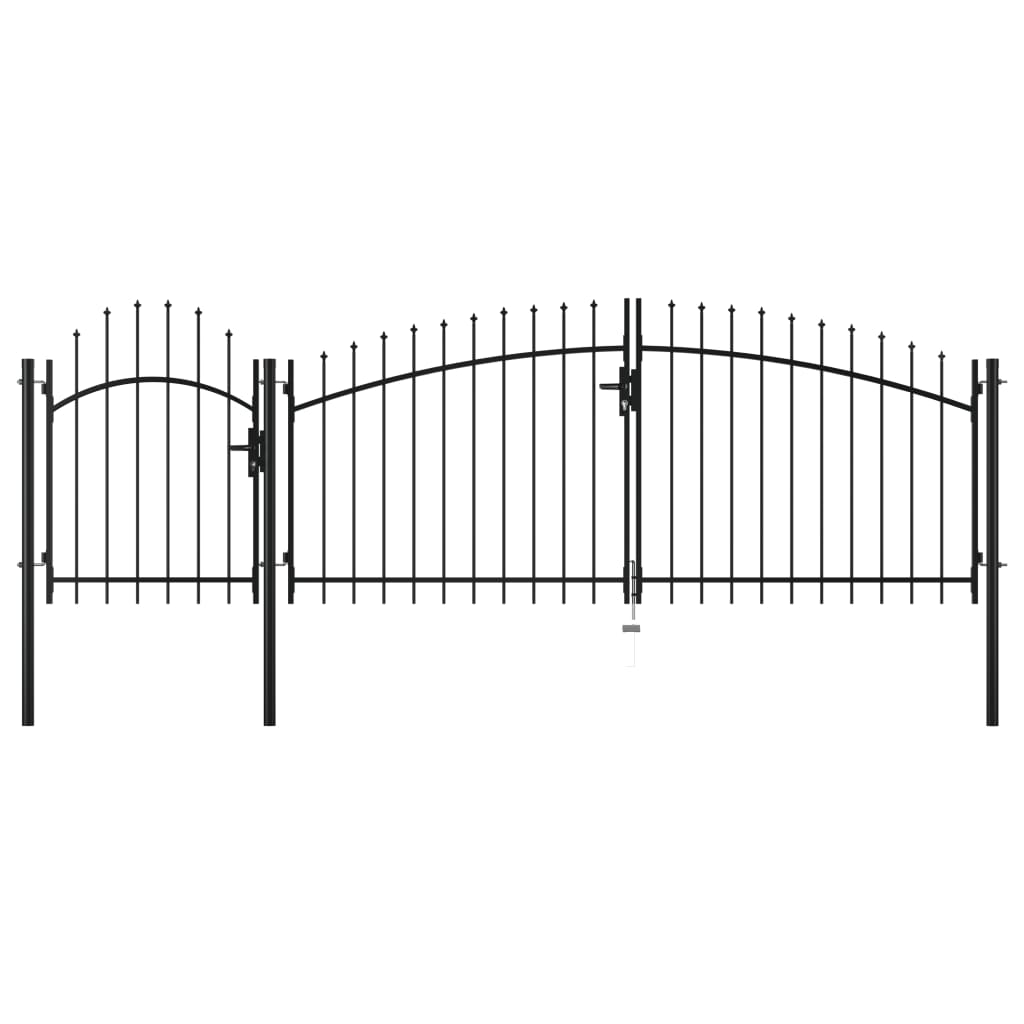 VidaXL Tor 1,75x4 m schwarzer Stahl