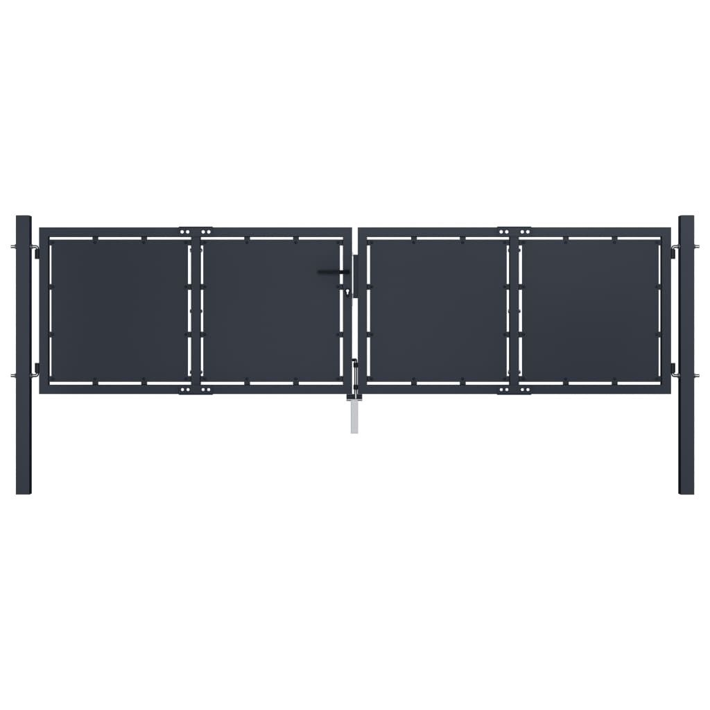 VidaXL Tor 300x75 cm Stahl Anthrazit