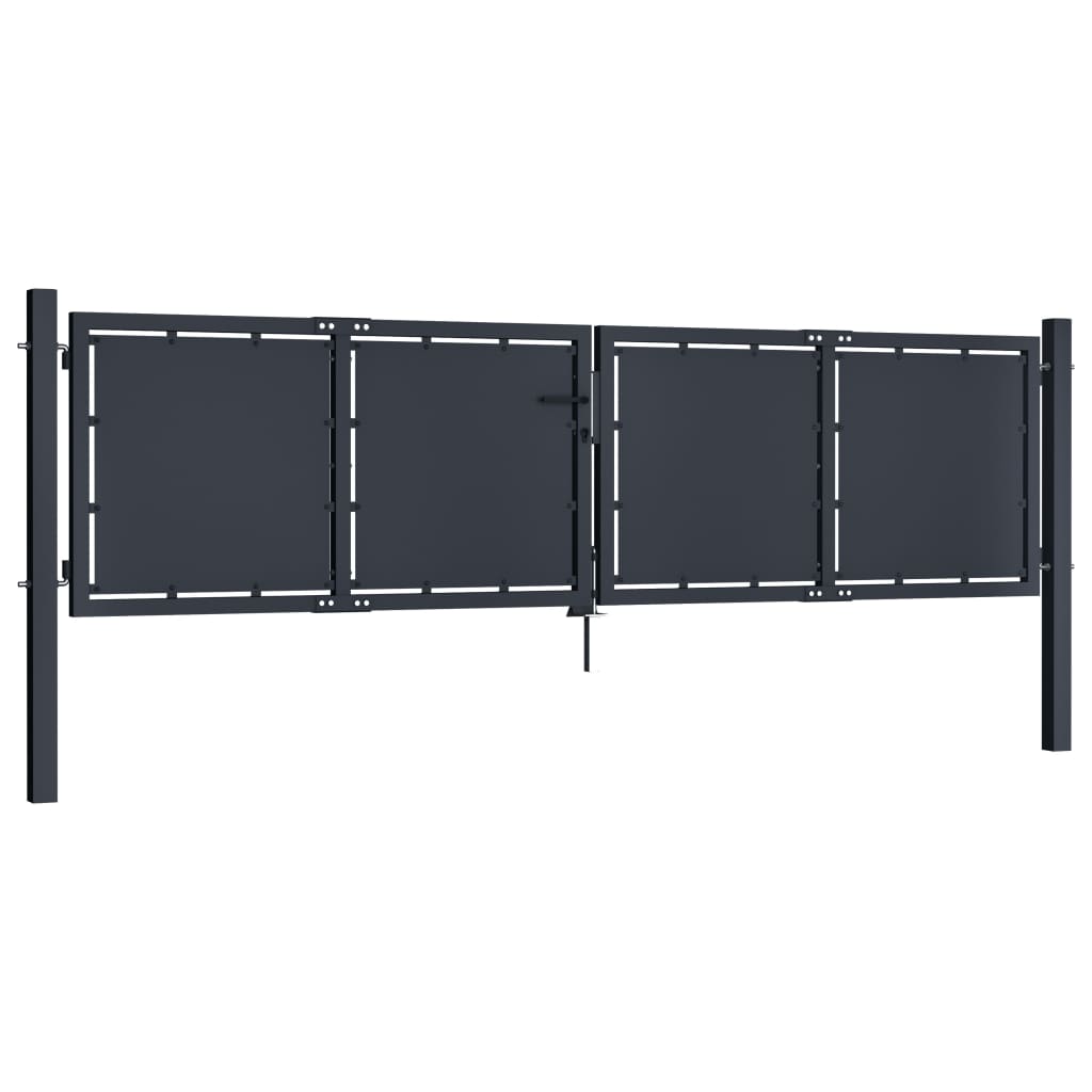 VidaXL Tor 300x75 cm Stahl Anthrazit